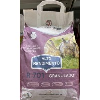 Dist. de Rações Veríssimo | R 701 - GRANULADO 5Kg - Coelhos de Crescimento Engorda, ALTO RENDIEMNTO.