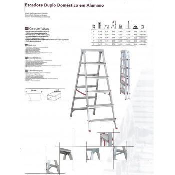 Escadote Duplo Doméstico em Alumínio